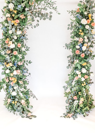 wedding flowers as backdrop