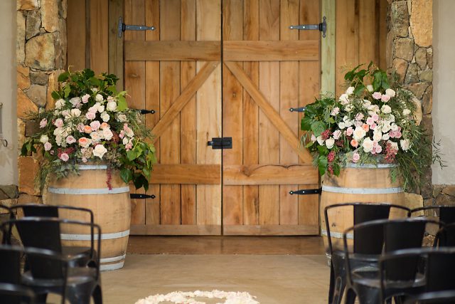 Rustic barrel arrangements.  