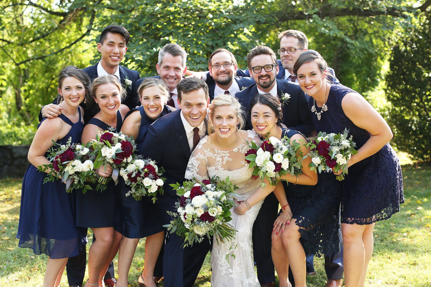 Jordan and Madeleine Bullard and their wedding party. Artwork by Jessica Smith Photography.