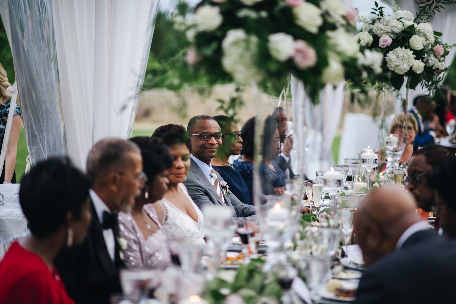 Head table photography by Chi Chi Ari at the Salamander Resort and Spa in Middleburg, Virginia.