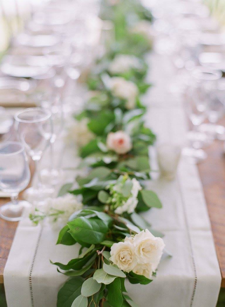 Greenery-Garland-white-pink-flowers-white-table-runner.jpg