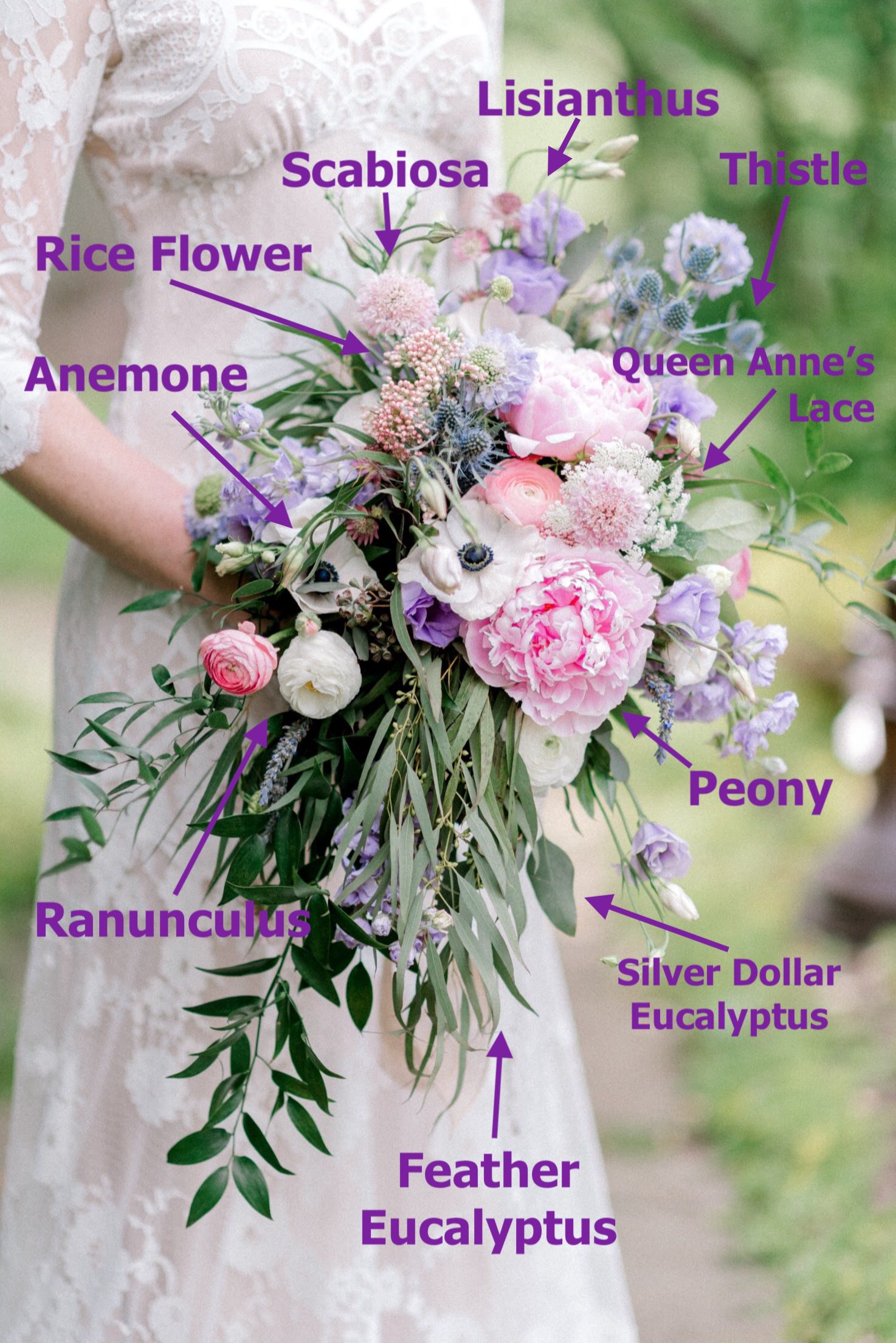 Cascading bouquet in a gorgeous Spring pallete. Photography Du Jour.