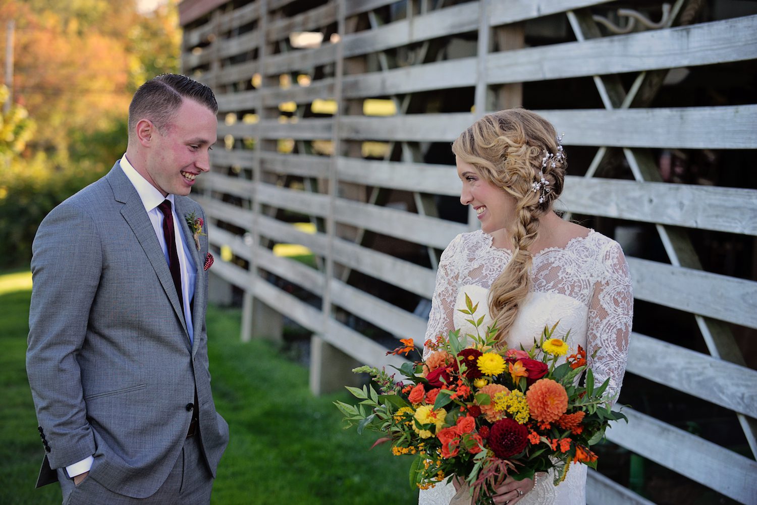 Jake and Susie Lipp, bold Fall bouquet