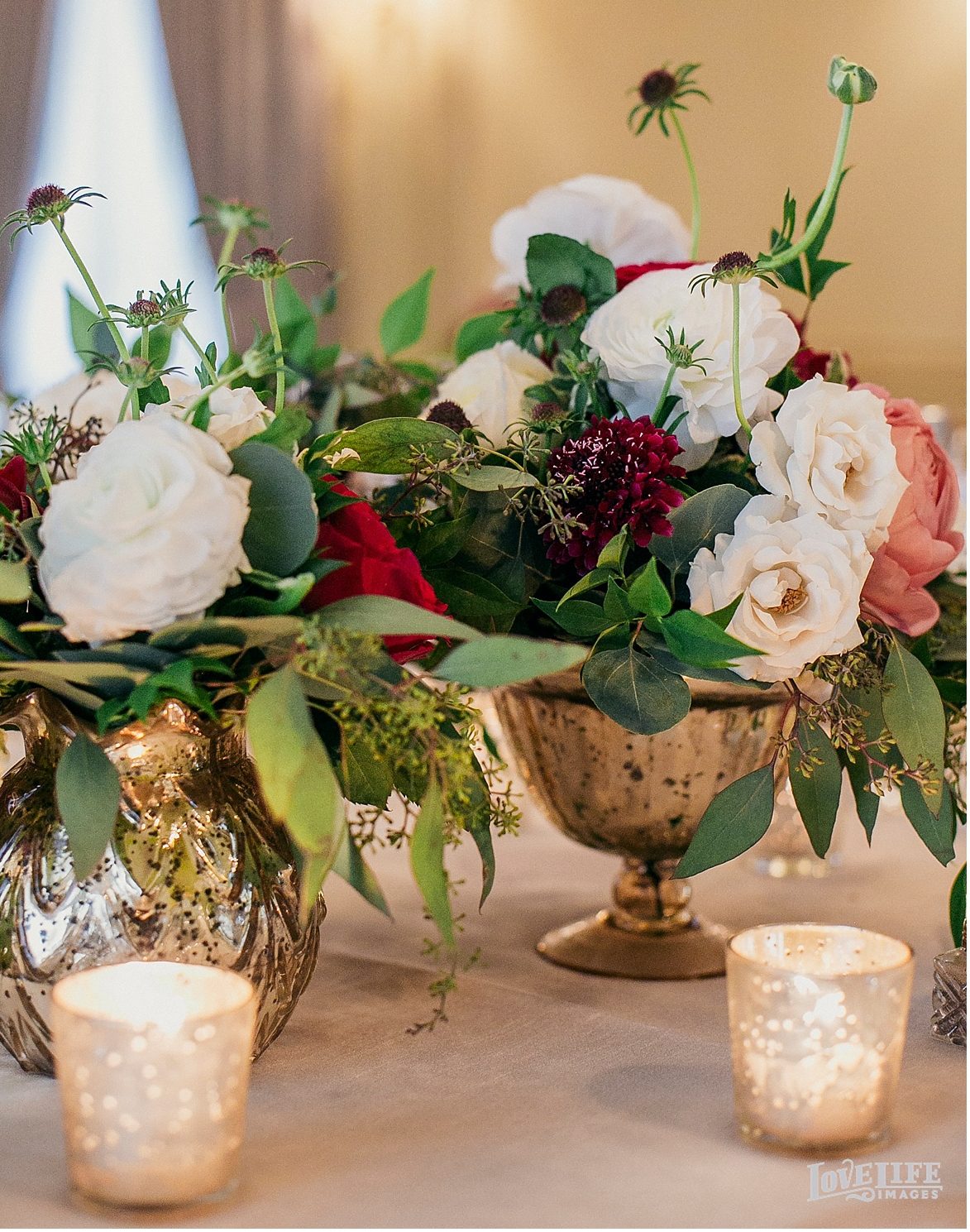 This array (bowl) and compote make an elegant duo in mixed metallic. Meridian House, Washington, D.C., Photography by Love Life Images.