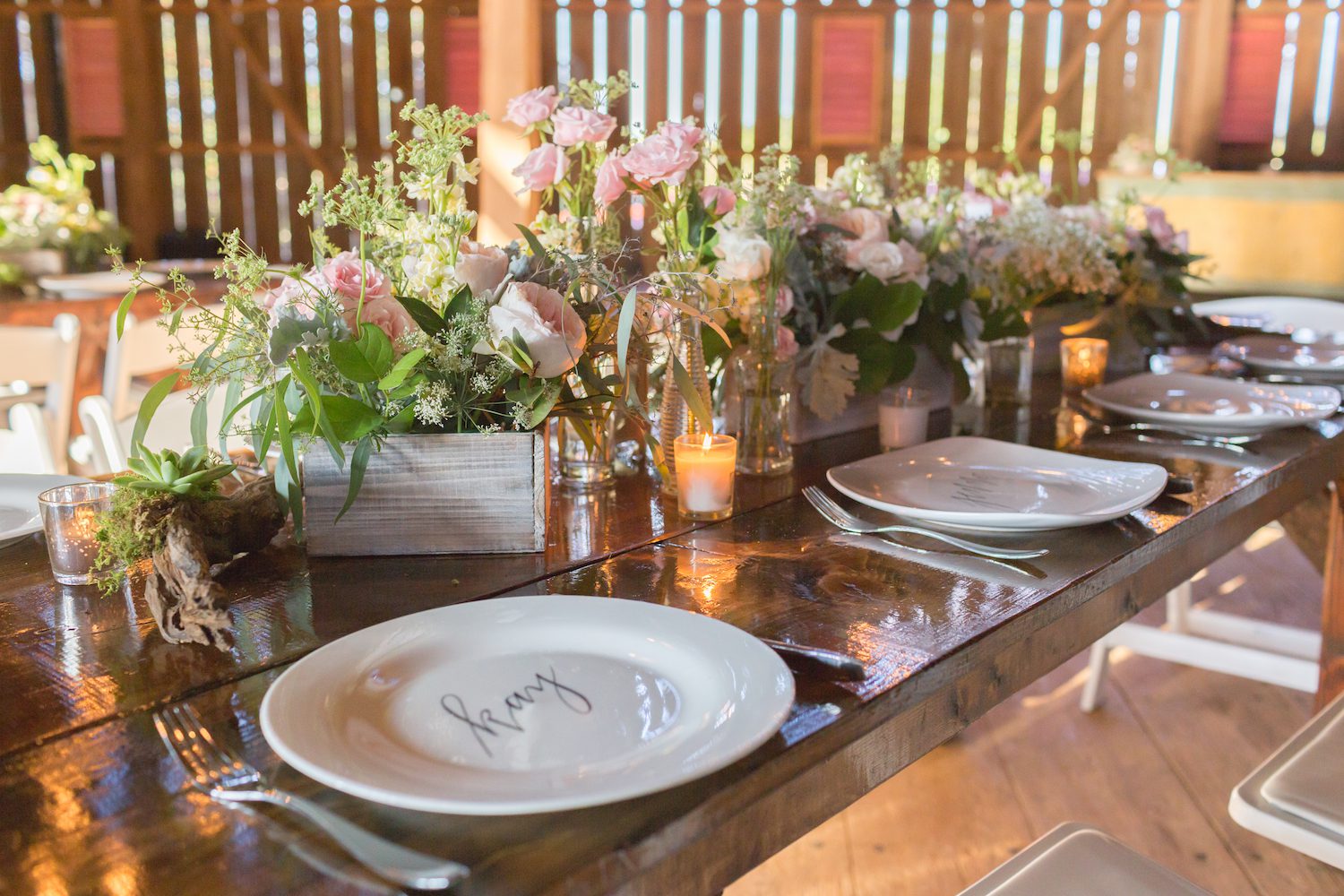 We will go over everything again, the number of guests, the number of tables, and the way each tablescape should look. Photography by Nicole Haun.