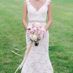 ivory trailing ribbons